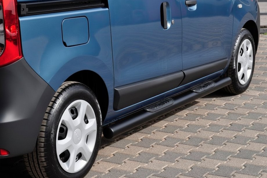 Renault Dokker 2013-2022 гг. Боковые трубы Black (2 шт., Нержавейка) Image