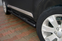 Mitsubishi Outlander 2006-2012 гг. Боковые трубы Black (2 шт., Нержавейка) фото 1