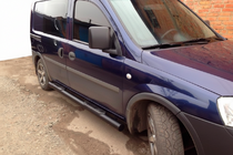 Opel Combo 2002-2012 гг. Боковые трубы Black (2 шт., нержавейка) фото 2