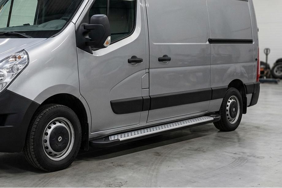 Opel Movano 2010-2021 гг. Боковые пороги Allmond (2 шт., алюминий) Image
