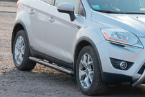Ford Kuga 2008-2013 гг. Боковые трубы прямые Black (2 шт., нерж. сталь) фото 2