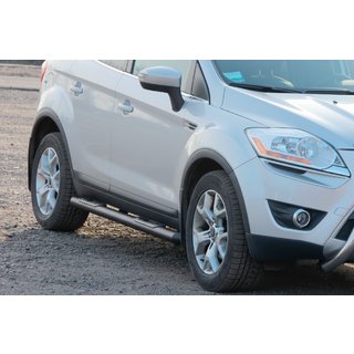 Боковые трубы прямые Black (2 шт., нерж. сталь) Ford Kuga 2008-2013 гг. фото 2