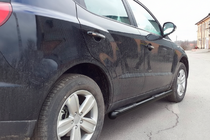 Geely Emgrand X7 2011- гг. Боковые трубы Black (2 шт., нержавейка) фото 3