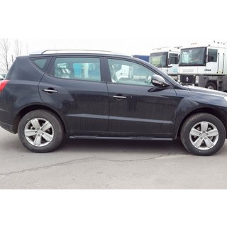 Боковые трубы Black (2 шт., нержавейка) Geely Emgrand X7 2011- гг. фото 2