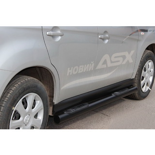 Боковые трубы BB002 Черные (2 шт., Нержавейка) фото 4