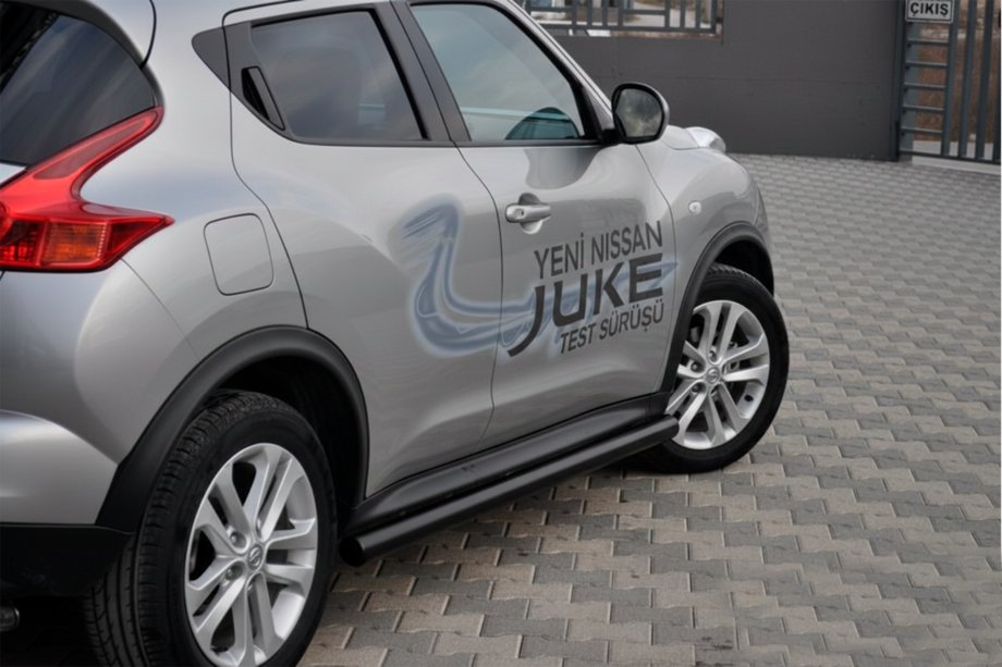 Nissan Juke 2010-2019 гг. Боковые трубы Ø60 Черные (2 шт., Нержавейка) Фото 2