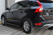 Volvo XC60 2009-2017 гг. Боковые трубы BB004 Черные (2 шт, Нержавейка) фото 2