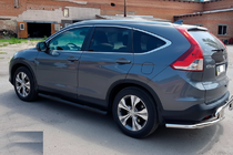 Honda CRV 2012-2016 гг. Боковые Трубы BB002 Черные (2 шт., Нержавейка) фото 3