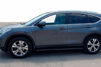 Honda CRV 2012-2016 гг. Боковые Трубы BB002 Черные (2 шт., Нержавейка) фото 2