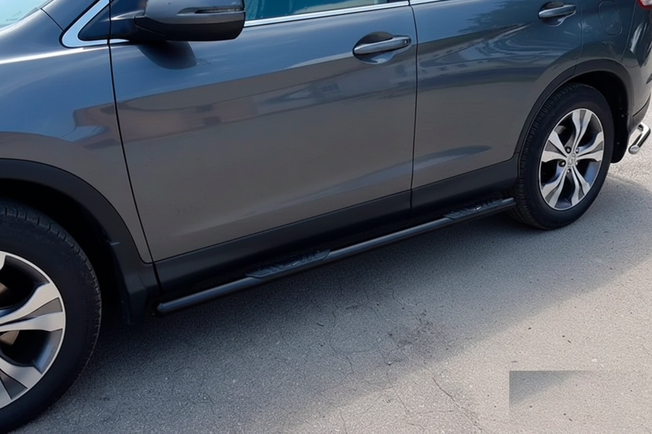 Honda CRV 2012-2016 гг. Боковые Трубы BB002 Черные (2 шт., Нержавейка) Image