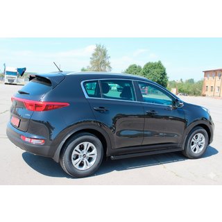 Боковые Трубы BB001 Черные (2 шт., Нержавейка) Kia Sportage 2015-2021 гг. фото 3