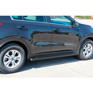 Боковые Трубы BB001 Черные (2 шт., Нержавейка) Kia Sportage 2015-2021 гг. фото 1