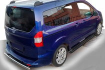 Ford Courier 2014-2023 гг. Боковые трубы Black (2 шт., нержавейка) фото 1