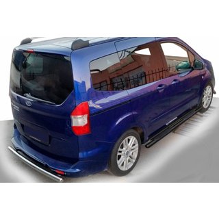 Боковые трубы Black (2 шт., нержавейка) Ford Courier 2014-2023 гг. фото 1