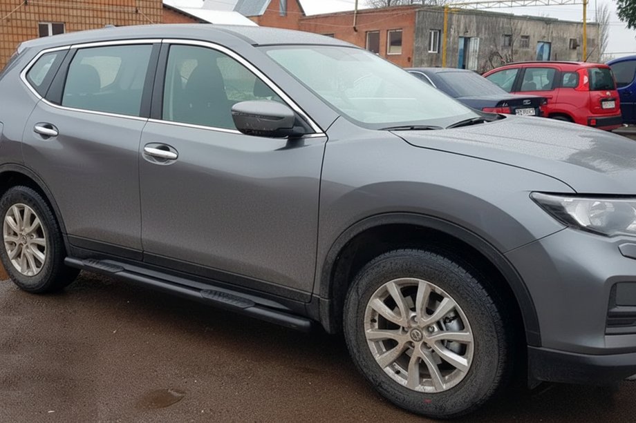 Nissan X-trail T32/Rogue 2014-2021 гг. Боковые трубы Black (2 шт, нержавейка) Фото 4