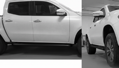 Mercedes X class 2017-2020 гг. Боковые трубы со срезом Black (2 шт., нерж. сталь) фото 1