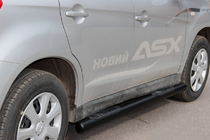 Mitsubishi Eclipse Cross 2017- гг. Боковые трубы BB002 Черные (2 шт., Нержавейка) фото 1