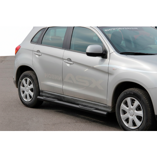 Боковые трубы BB002 Черные (2 шт., Нержавейка) фото 2