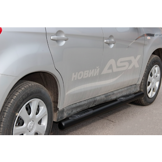 Боковые трубы BB002 Черные (2 шт., Нержавейка) фото 1