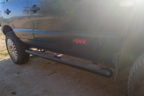 Chevrolet Niva 1998-2020 гг. Боковые трубы Black (2 шт, нержавейка) фото 2