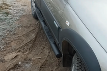 Chevrolet Niva 1998-2020 гг. Боковые трубы Black (2 шт, нержавейка) фото 4