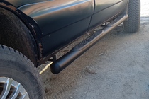 Chevrolet Niva 1998-2020 гг. Боковые трубы Black (2 шт, нержавейка) фото 1