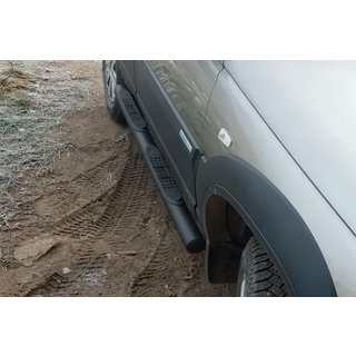 Боковые трубы Black (2 шт, нержавейка) Chevrolet Niva 1998-2020 гг. фото 4