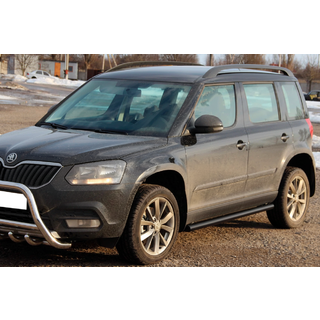 Боковые трубы Black (2 шт., нержавейка) Skoda Yeti 2009-2017 гг. фото 2