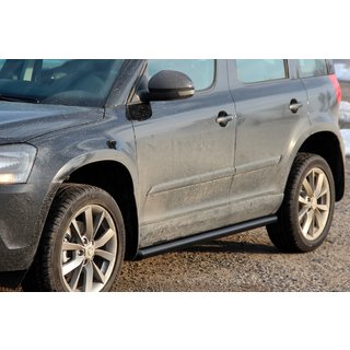 Боковые трубы Black (2 шт., нержавейка) Skoda Yeti 2009-2017 гг. фото 1