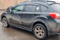 Subaru XV 2011-2017 гг. Боковые трубы BB002 Черные (2 шт., Нержавейка) фото 3