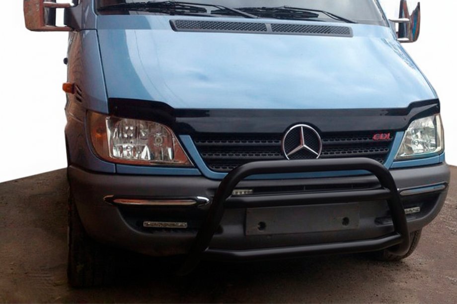 Mercedes Sprinter W901/902/903/904/905 1995–2006 гг. Кенгурятник WT022 Черный (Нержавеющая сталь) Фото 1