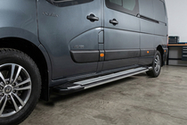 Renault Master 2011-2023 гг. Боковые Подножки Rainbow (2 шт., Алюминий) фото 1
