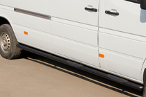 Mercedes Sprinter W901/902/903/904/905 1995-2006 гг. Боковые трубы Black (2 шт., нержавейка) фото 5