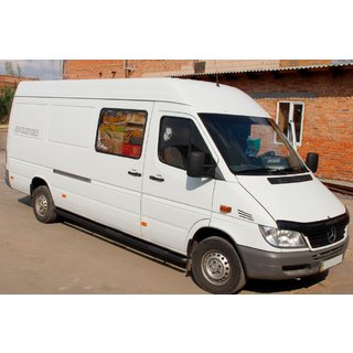 Боковые трубы Black (2 шт., нержавейка) Mercedes Sprinter W901/902/903/904/905 1995–2006 гг. фото 2