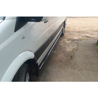 Боковые трубы Black (2 шт., нержавейка) Mercedes Sprinter W906 2006–2018 гг. фото 1