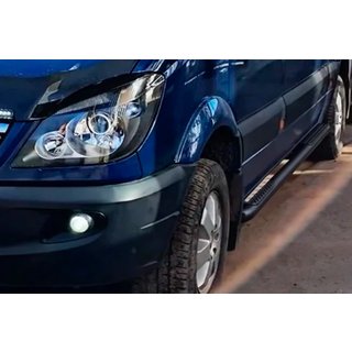 Боковые трубы Black (2 шт., нержавейка) Mercedes Sprinter W906 2006–2018 гг. фото 2