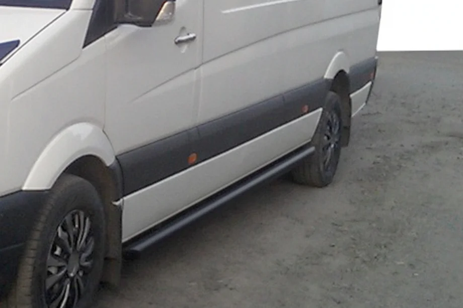 Mercedes Sprinter W906 2006–2018 гг. Боковые трубы Black (2 шт., нержавейка) Фото 4