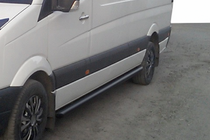 Volkswagen Crafter 2006-2016 гг. Боковые трубы Black (2 шт., нержавейка) фото 6