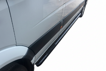 Volkswagen Crafter 2006-2016 гг. Боковые трубы Black (2 шт., нержавейка) фото 5