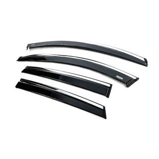 Ветровики с хромированным молдингом (4 шт, Niken) фото 2