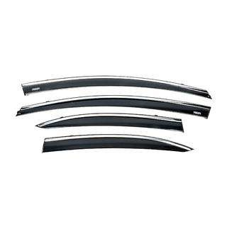 Ветровики с хромированным молдингом (4 шт, Niken) Honda Civic Sedan VIII 2006-2011 гг. фото 1