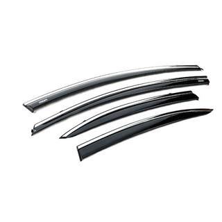 Ветровики с хромированным молдингом (4 шт, Niken) Honda Civic Sedan VIII 2006-2011 гг. фото 3