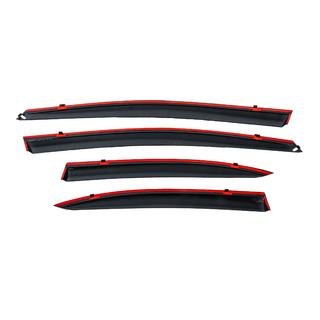 Ветровики с хромированным молдингом (4 шт, Niken) Honda Civic Sedan VIII 2006-2011 гг. фото 4