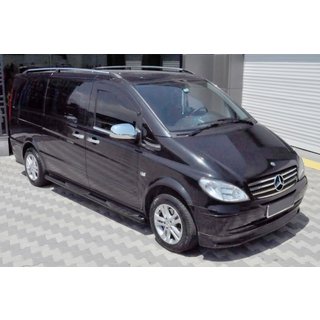 Боковые трубы Black (2 шт., Нержавейка) Mercedes Viano 2004-2014 гг. фото 1