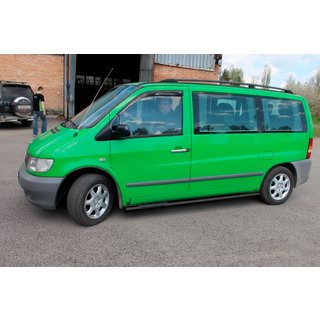 Боковые трубы Black (2 шт., нержавейка) Mercedes Vito W638 1996-2003 гг. фото 2