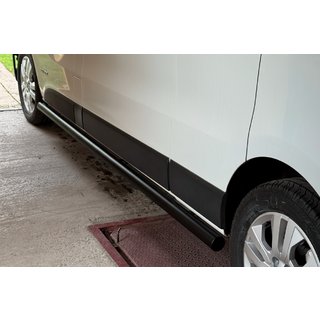 Боковые трубы BB002 Черные (2 шт., Нержавейка) Opel Vivaro 2001–2015 гг. фото 2
