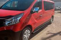 Nissan Primastar 2002-2014 гг. Боковые трубы BB002 Черные (2 шт., Нержавейка) фото 4