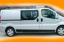 Nissan Primastar 2002-2014 гг. Боковые трубы BB002 Черные (2 шт., Нержавейка) фото 8