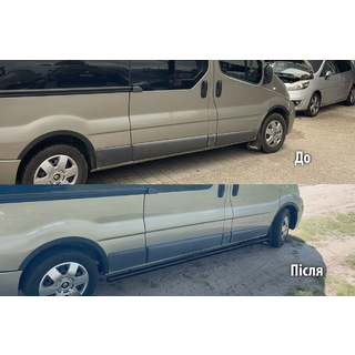 Боковые трубы BB002 Черные (2 шт., Нержавейка) фото 1