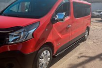 Renault Trafic 2015- гг. Боковые трубы BB002 Черные (2 шт., Нержавейка) фото 3